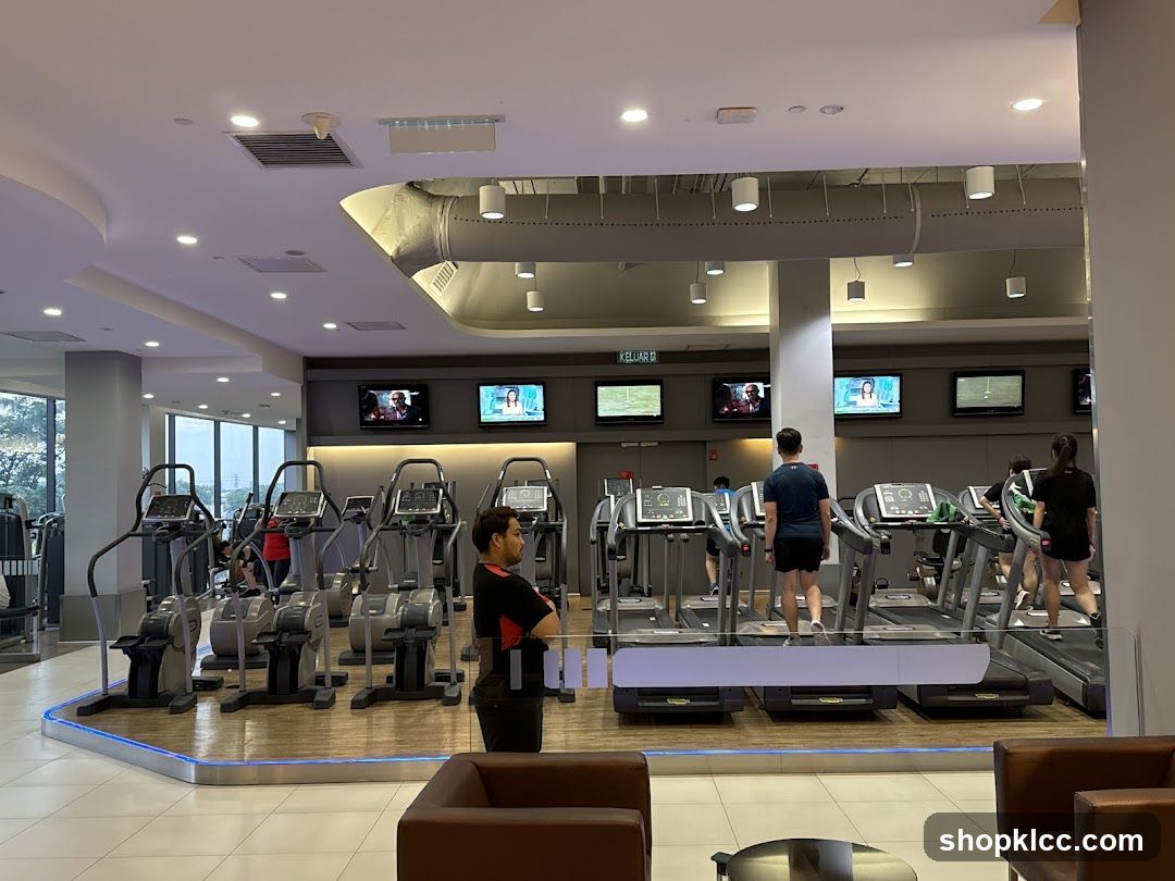 Gym Interior with Treadmills and Ellipticals