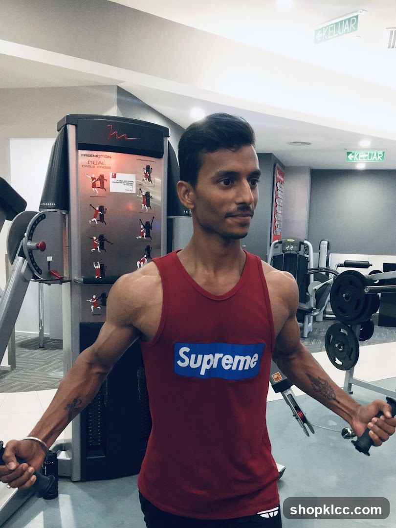 Man working out at the gym