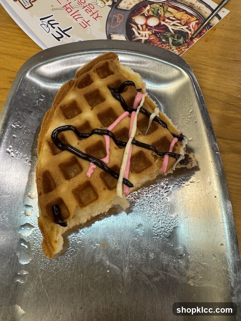 Waffle with Chocolate and Pink Drizzle