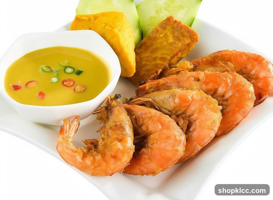 Shrimp with Sauce and Sides