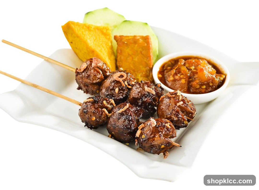 Skewered Meatballs with Accompaniments