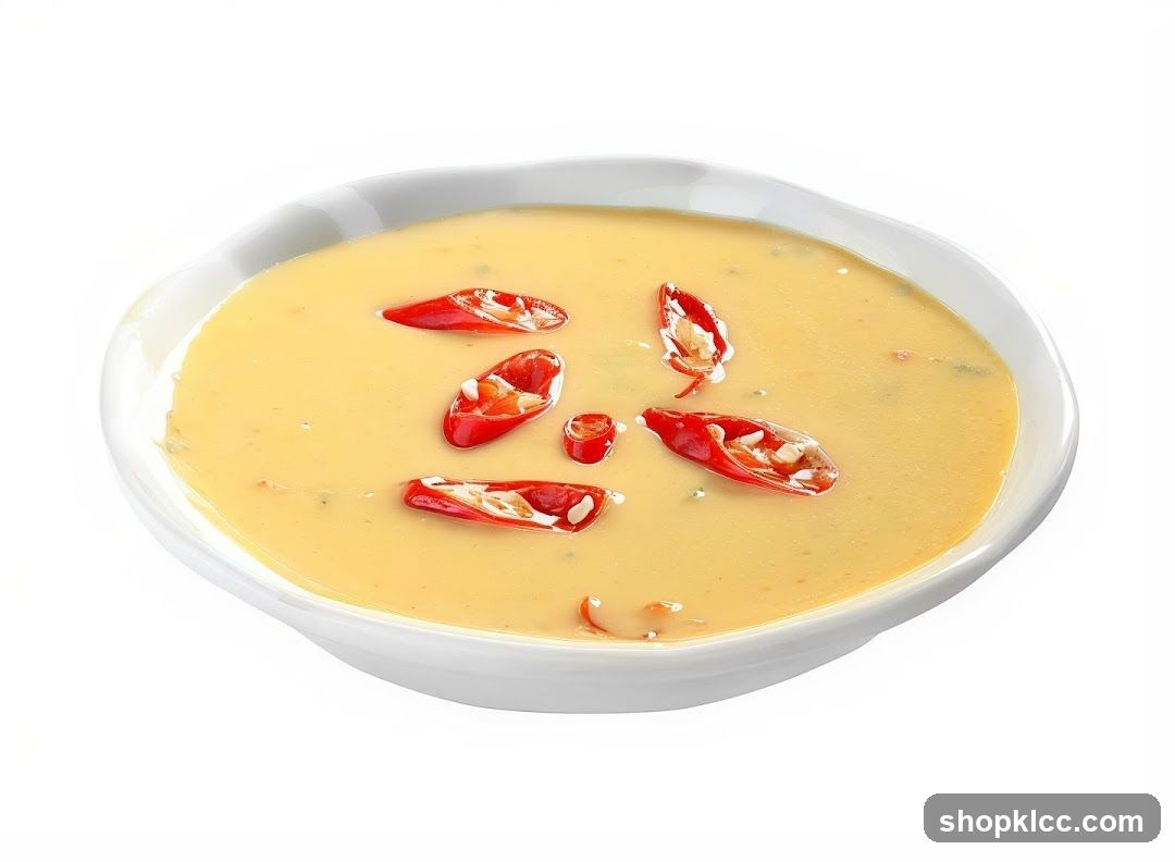 Creamy Soup with Chili Slices