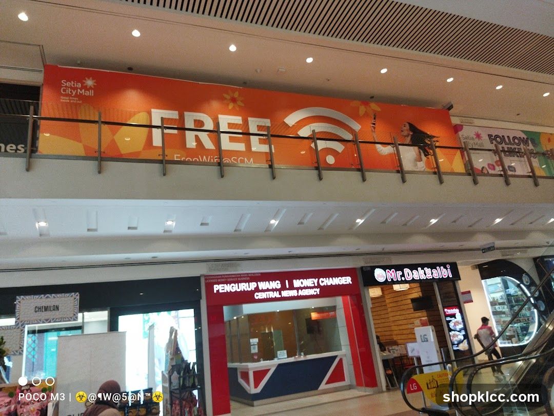 Mall Interior with Advertisements and Shops