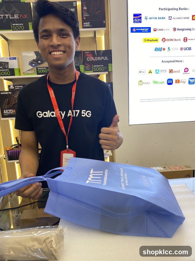 Man holding a shopping bag