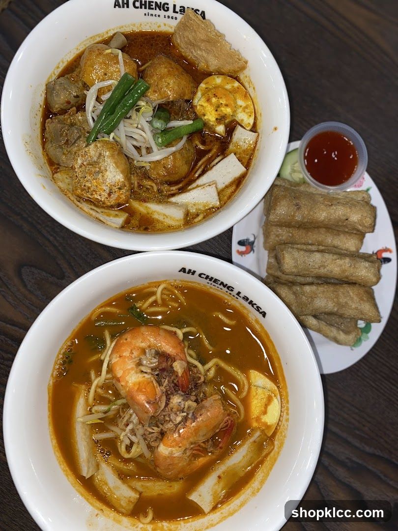 Laksa and Fried Fish Cakes