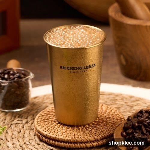 Iced Coffee in a Gold Tumbler