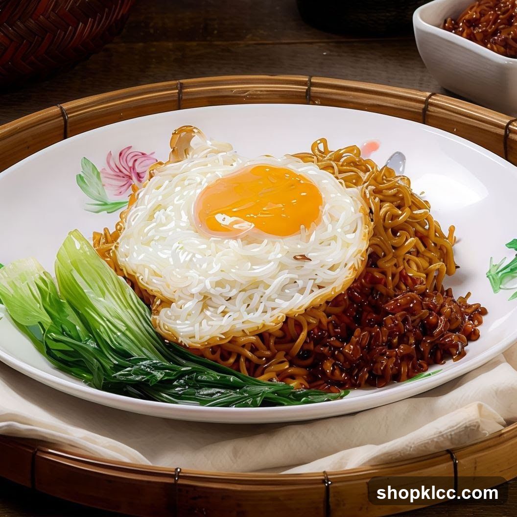Noodles with Fried Egg and Greens