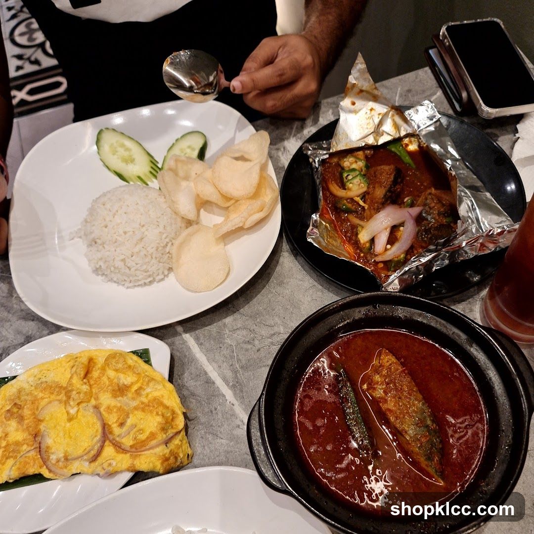 Meal with Rice and Fish Curry