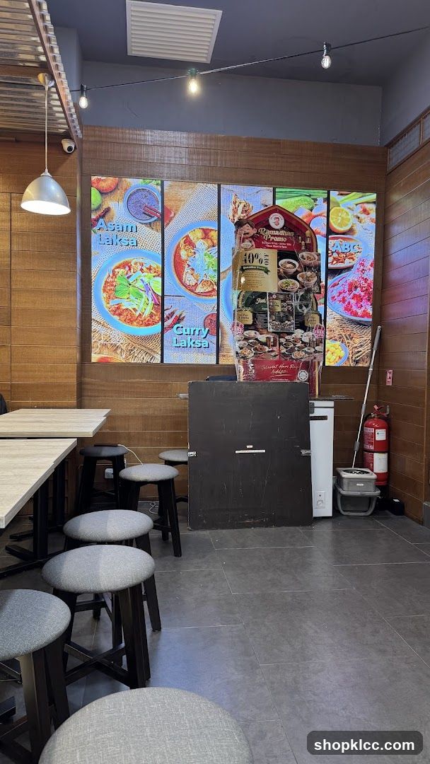 Restaurant Interior with Food Displays