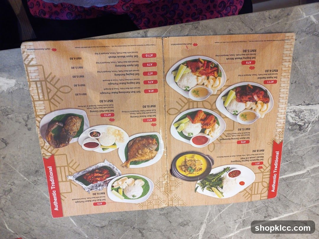 Authentic Traditional Menu