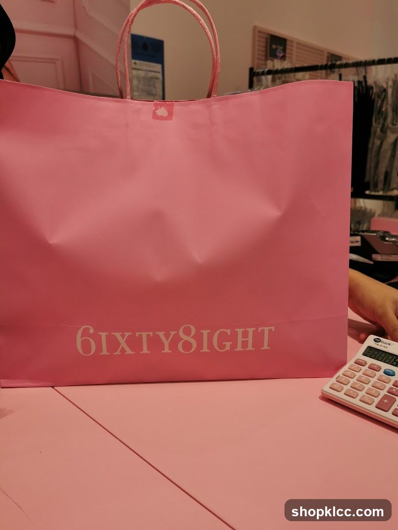 Pink Shopping Bag with Logo