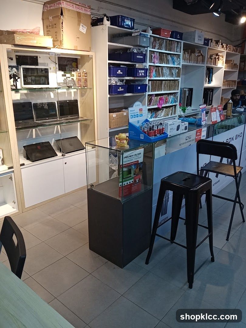 Electronics store interior