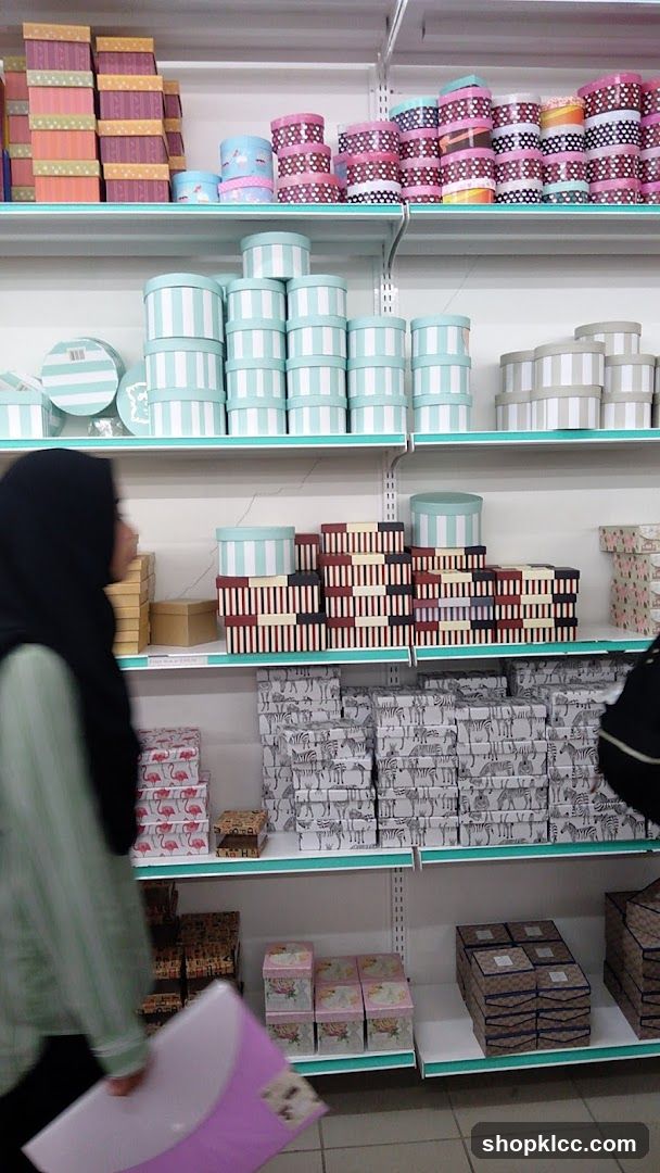 Gift Boxes on Shelves