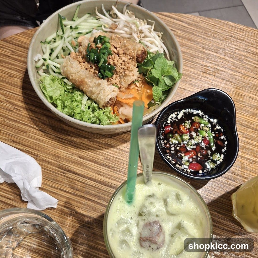 Vietnamese Noodle Bowl and Drink
