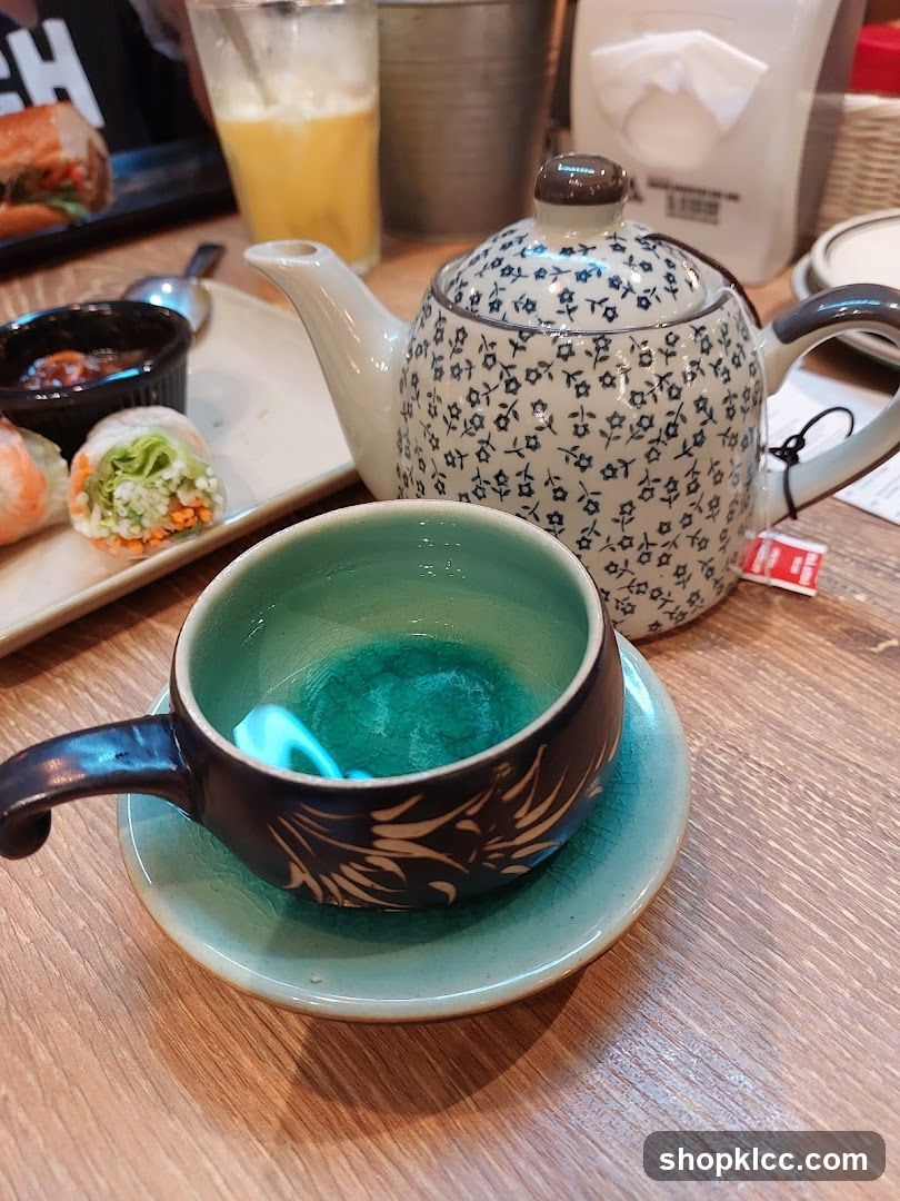 Tea Set and Spring Rolls