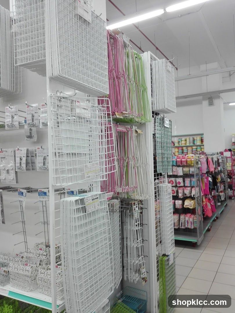 Store aisle with display racks