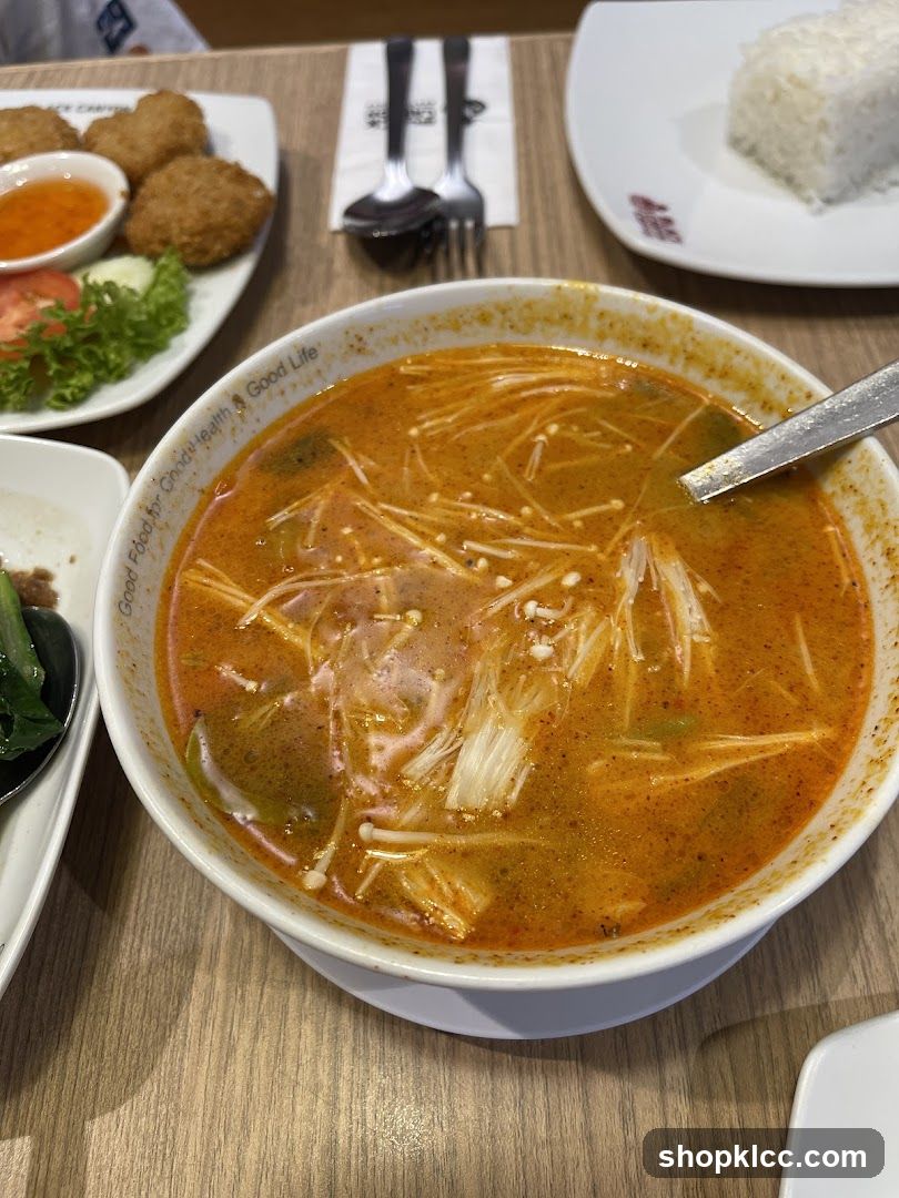 Tom Yum Soup with Enoki Mushrooms