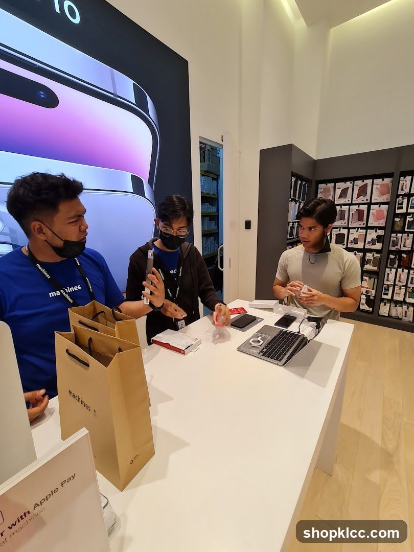 Store Interior with Customers and Staff