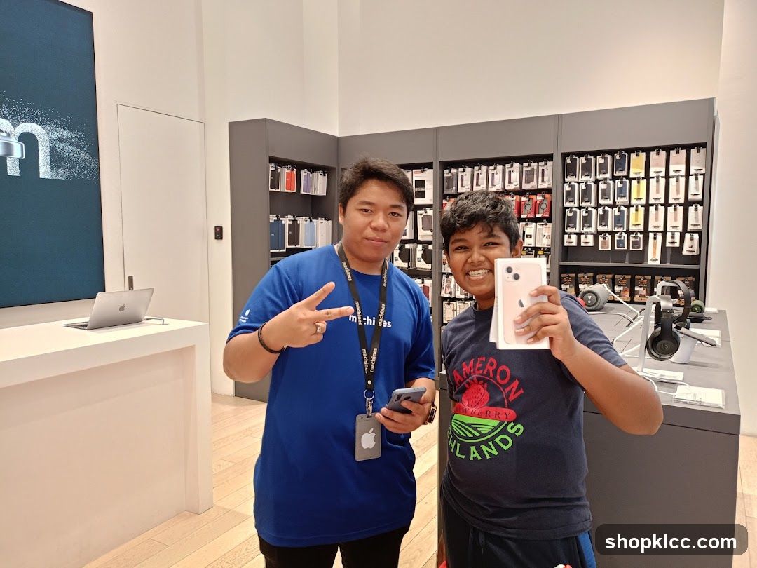Two people in a store