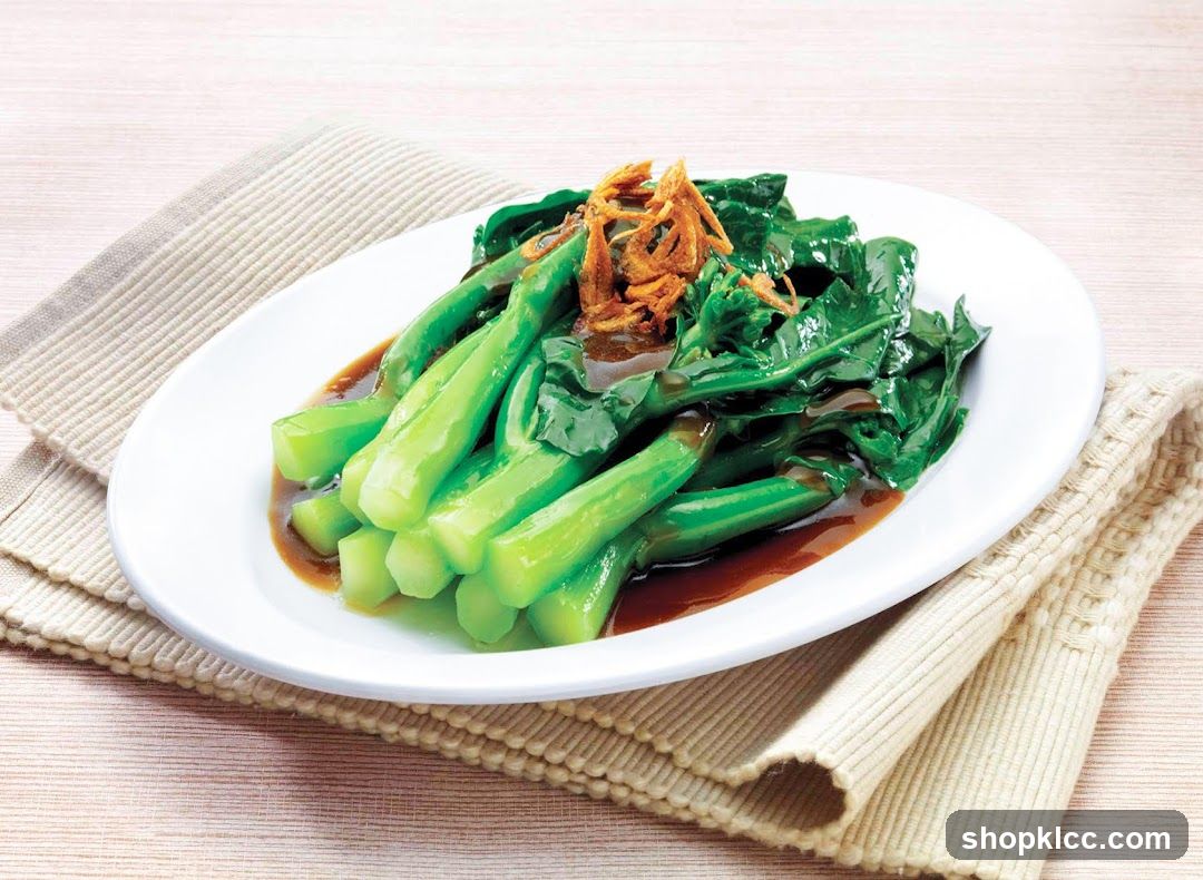 Stir-fried Chinese Broccoli with Fried Shallots