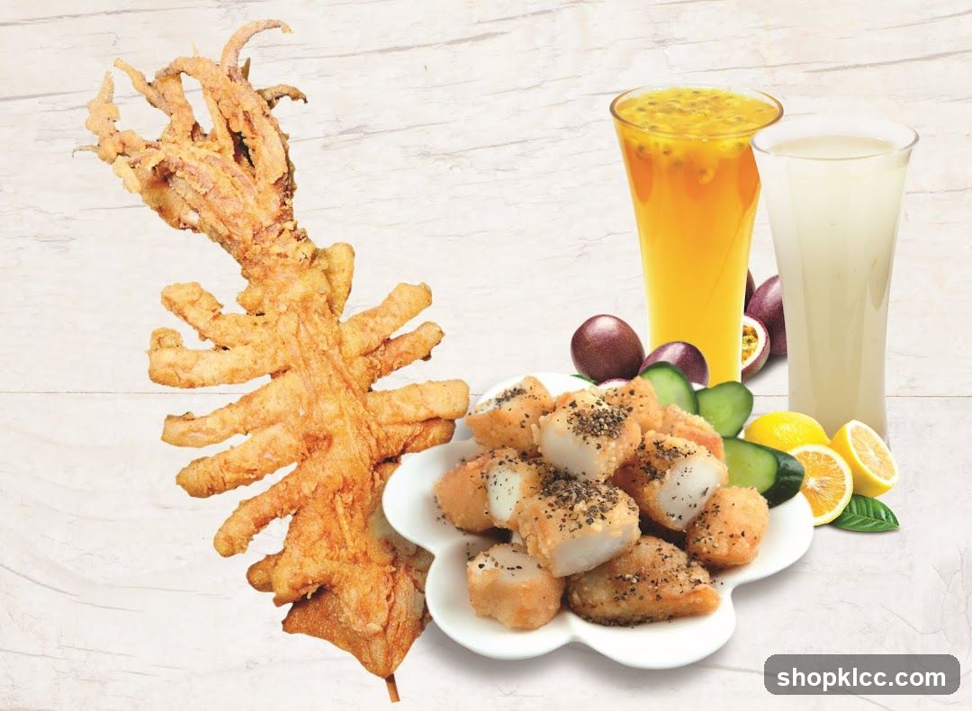 Fried Squid and Bites with Drinks