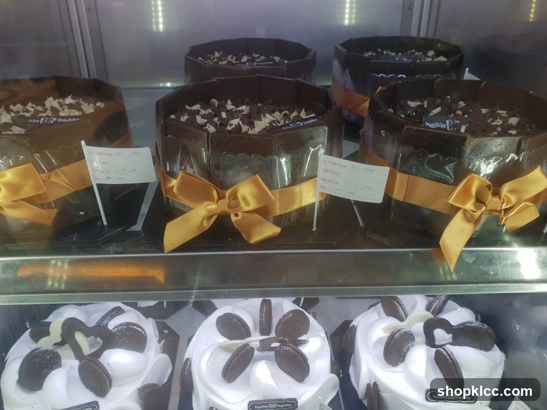 Cakes in a Display Case