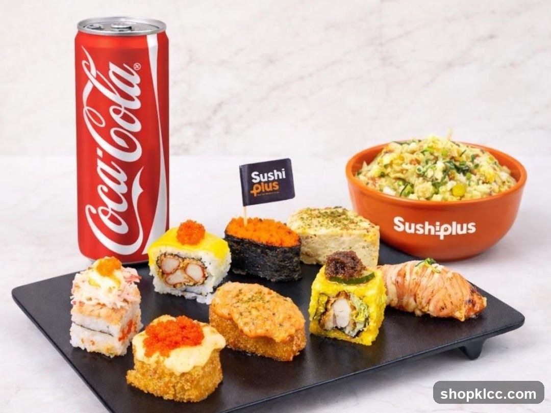 Sushi Platter with Coca-Cola
