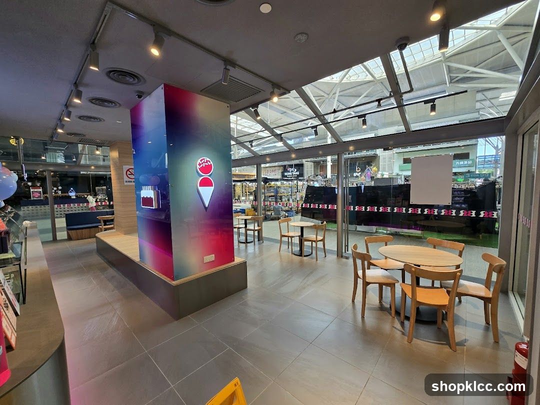 Modern Cafe Interior with Seating Area