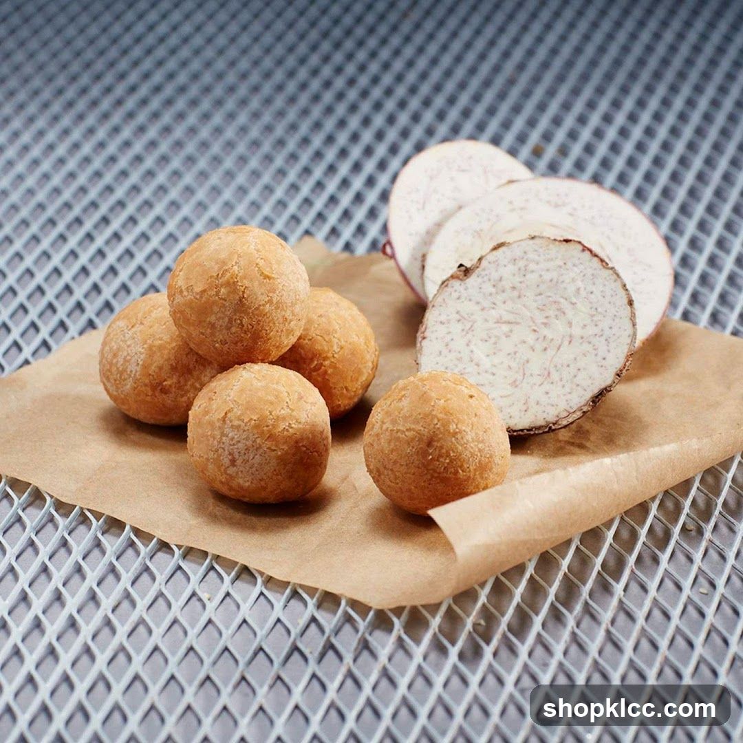Fried Taro Balls with Sliced Taro