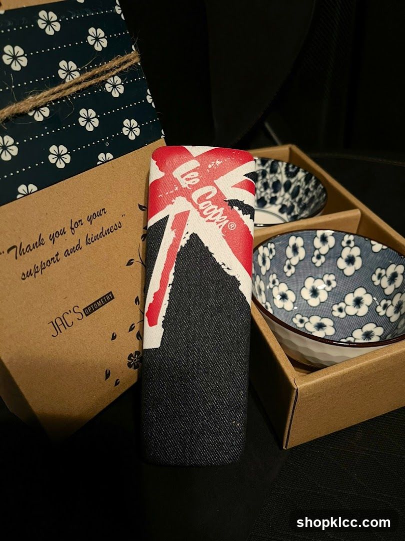Lee Cooper branded glasses case and bowls
