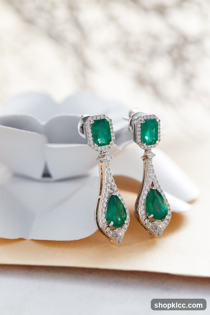 Emerald and Diamond Earrings