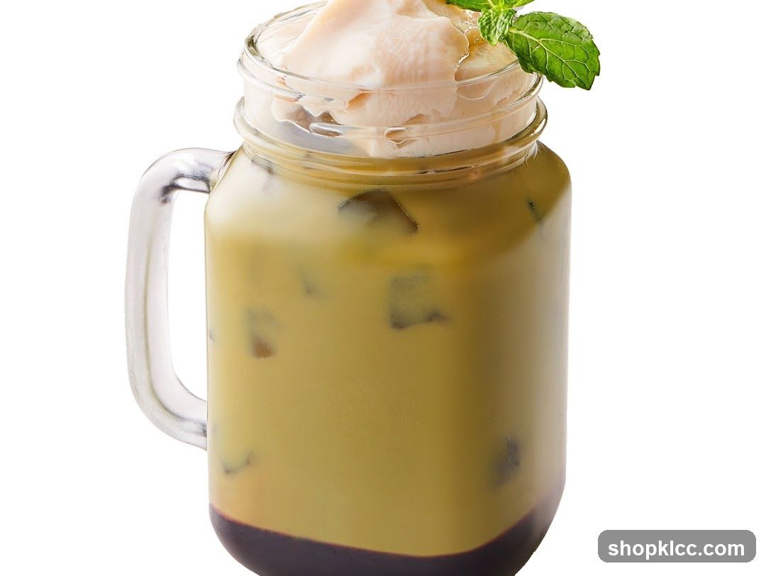 Iced beverage in mason jar
