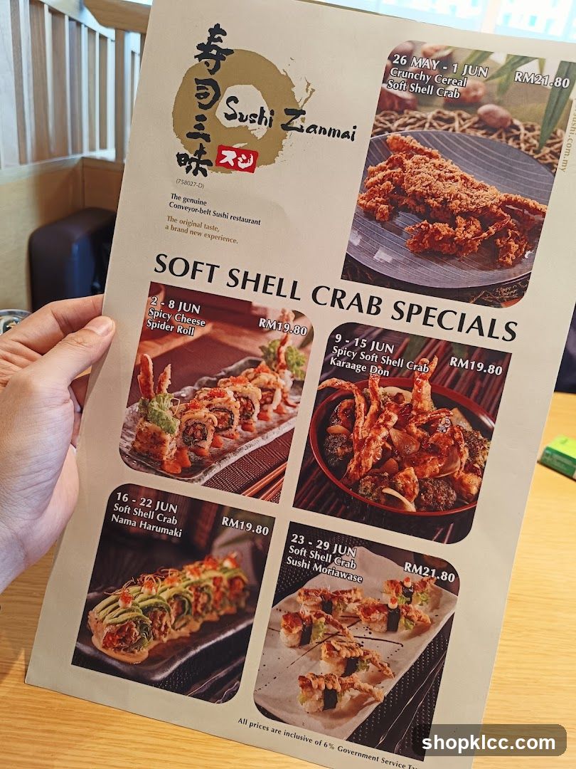 Sushi Zanmai Soft Shell Crab Specials
