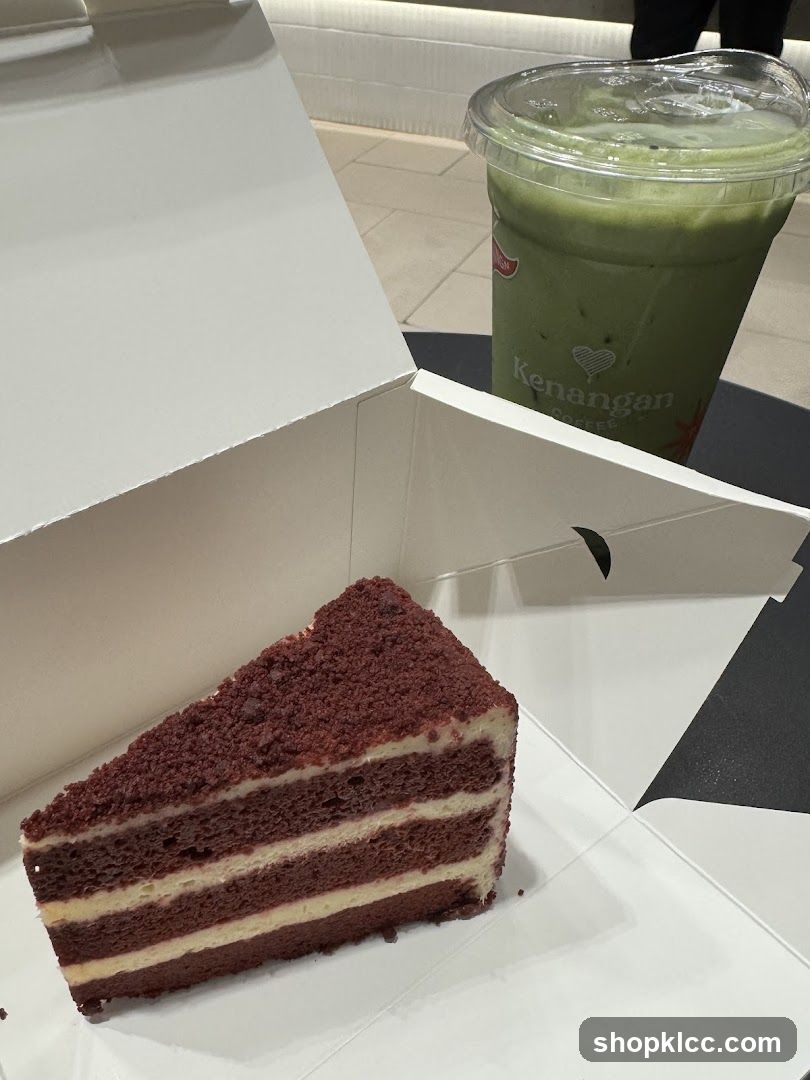 Red Velvet Cake and Green Drink