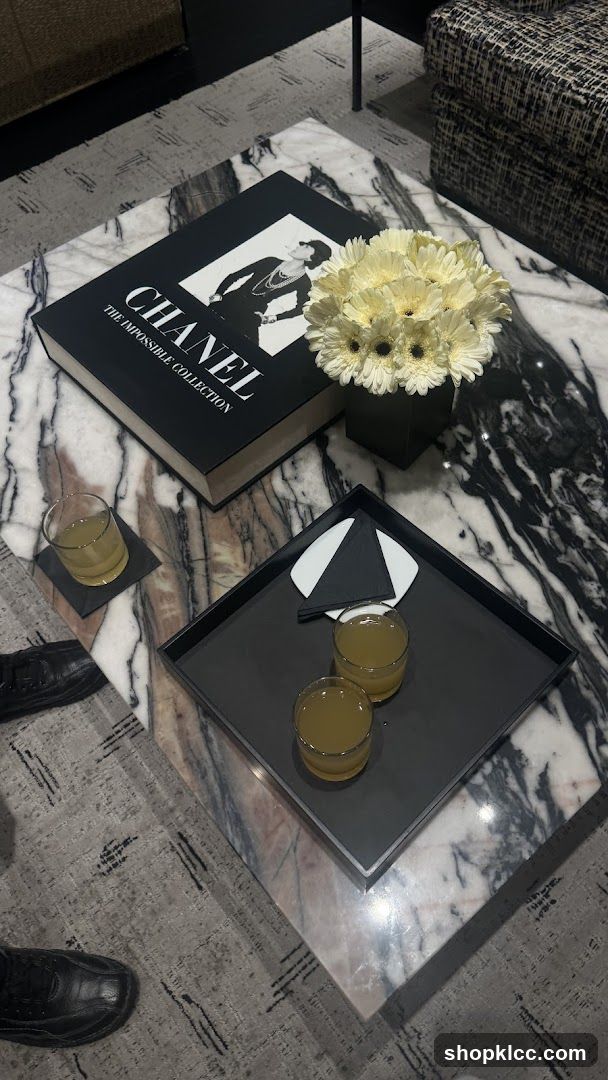 Chanel coffee table book with drinks