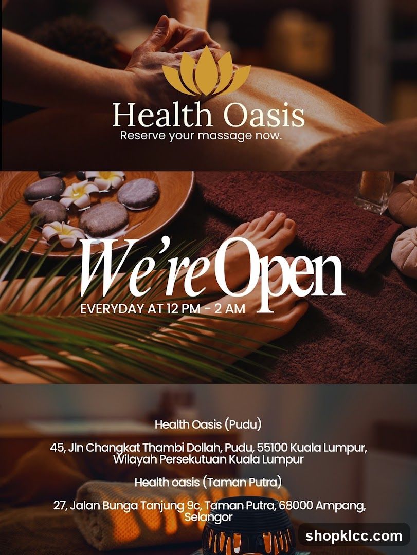 Health Oasis Massage Advertisement