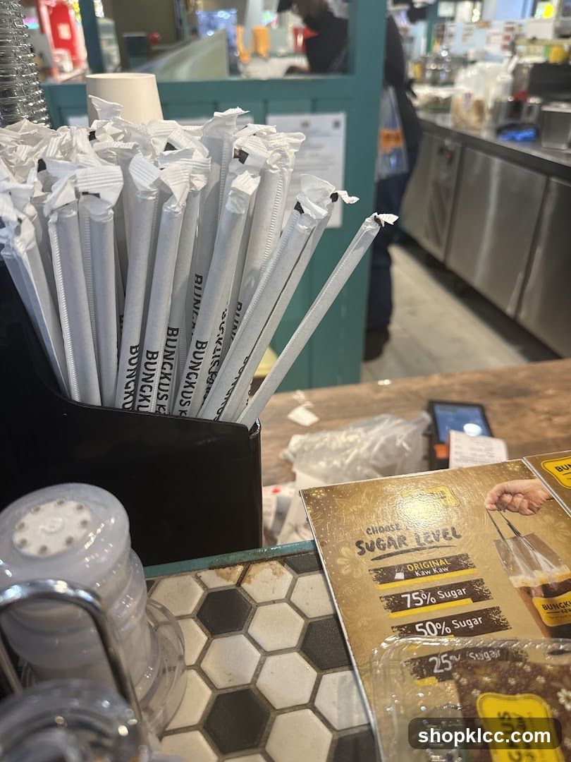 Straws and Sugar Level Menu