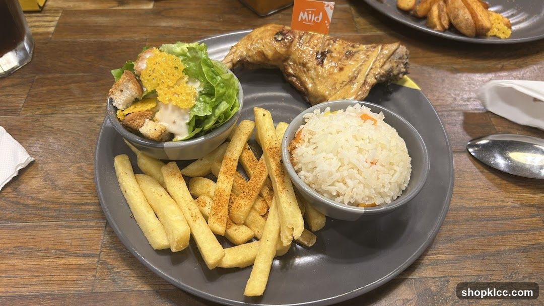 Grilled Chicken Meal with Fries and Salad