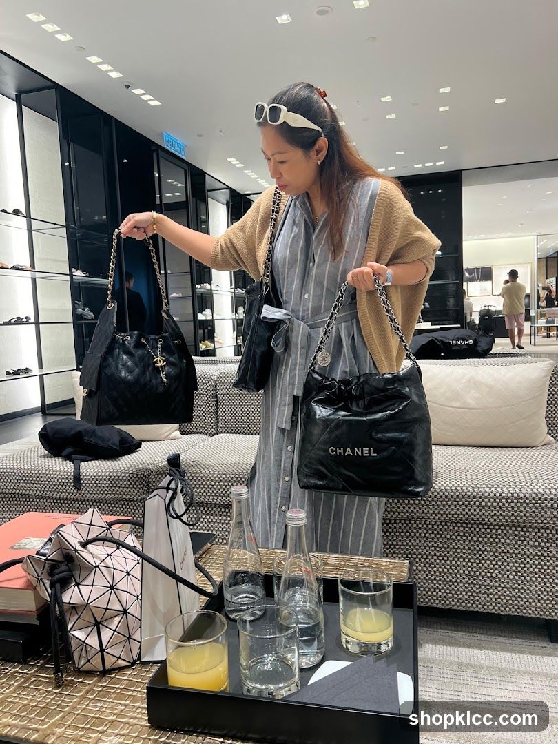 Woman Shopping for Chanel Bags