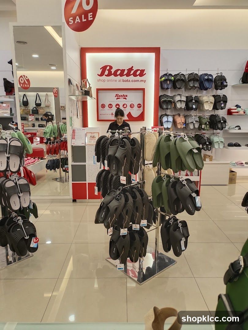 Bata Store Interior with Sandals Display