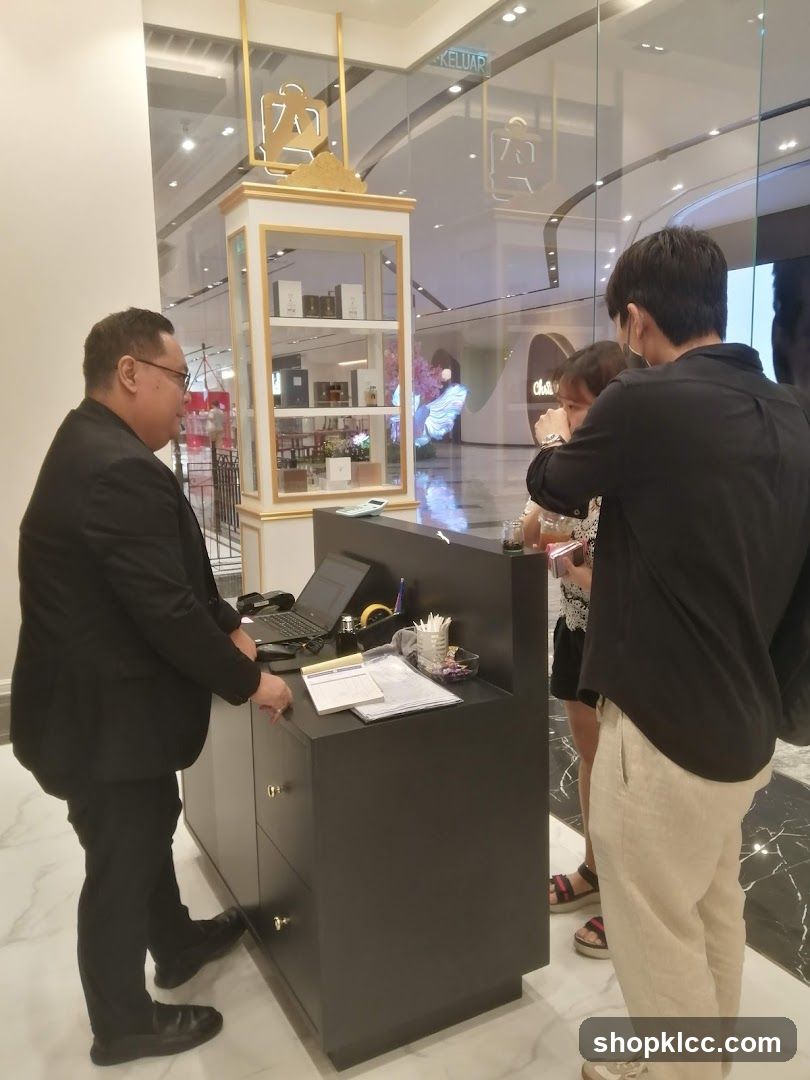 Perfume counter in a mall