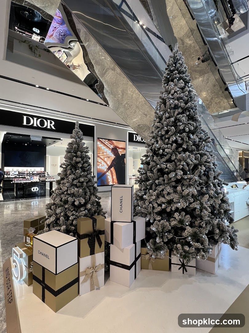 Christmas Display with Dior and Chanel Branding