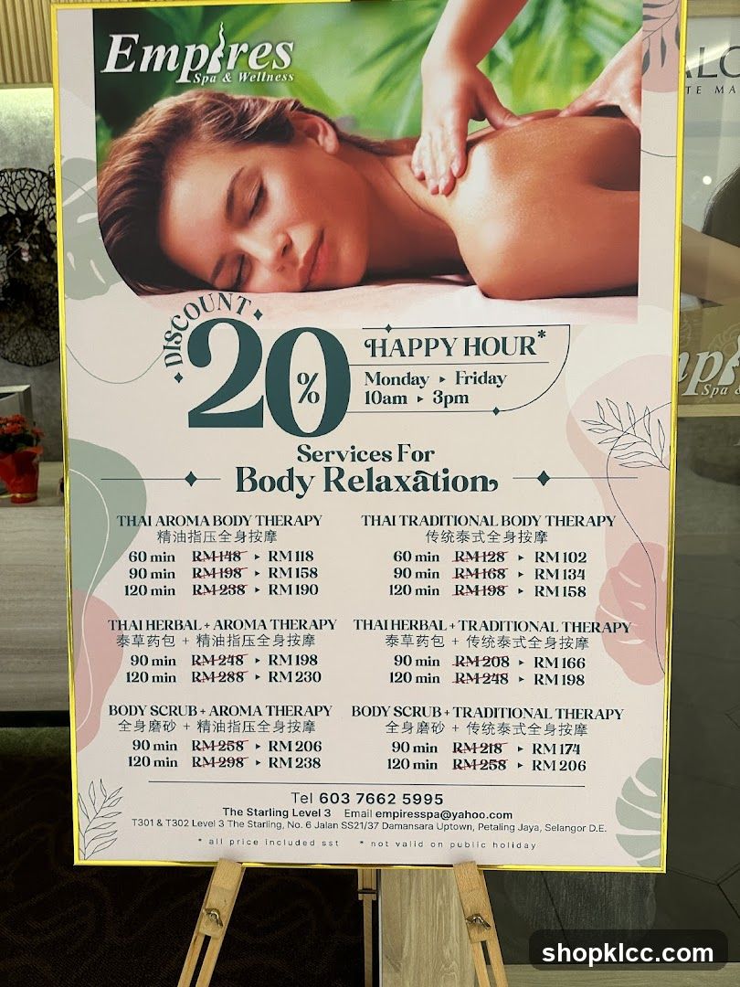 Empires Spa & Wellness Discount Poster