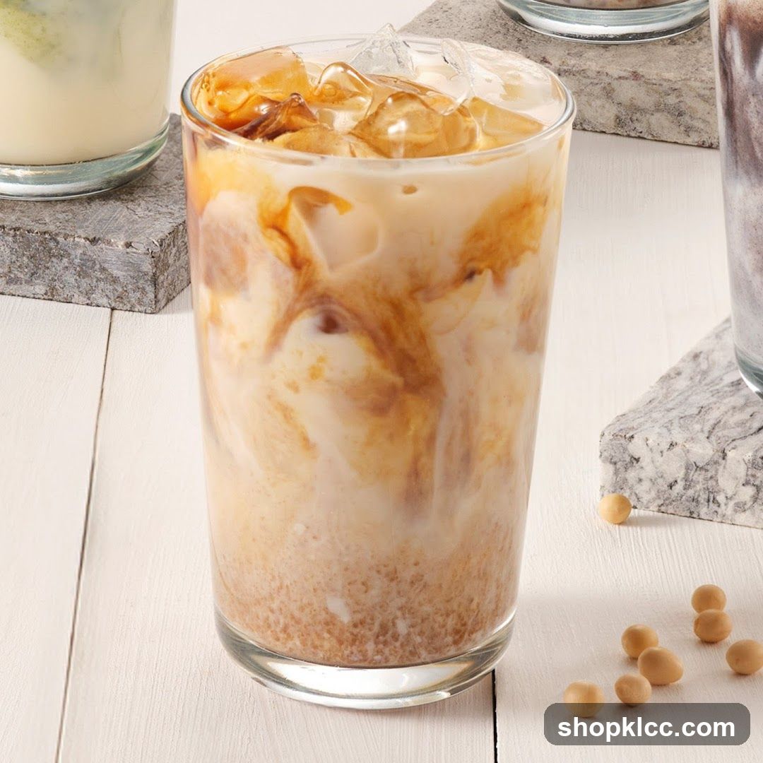 Iced Coffee with Cream and Caramel Swirl