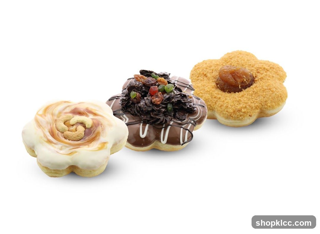 Three Flower-Shaped Donuts