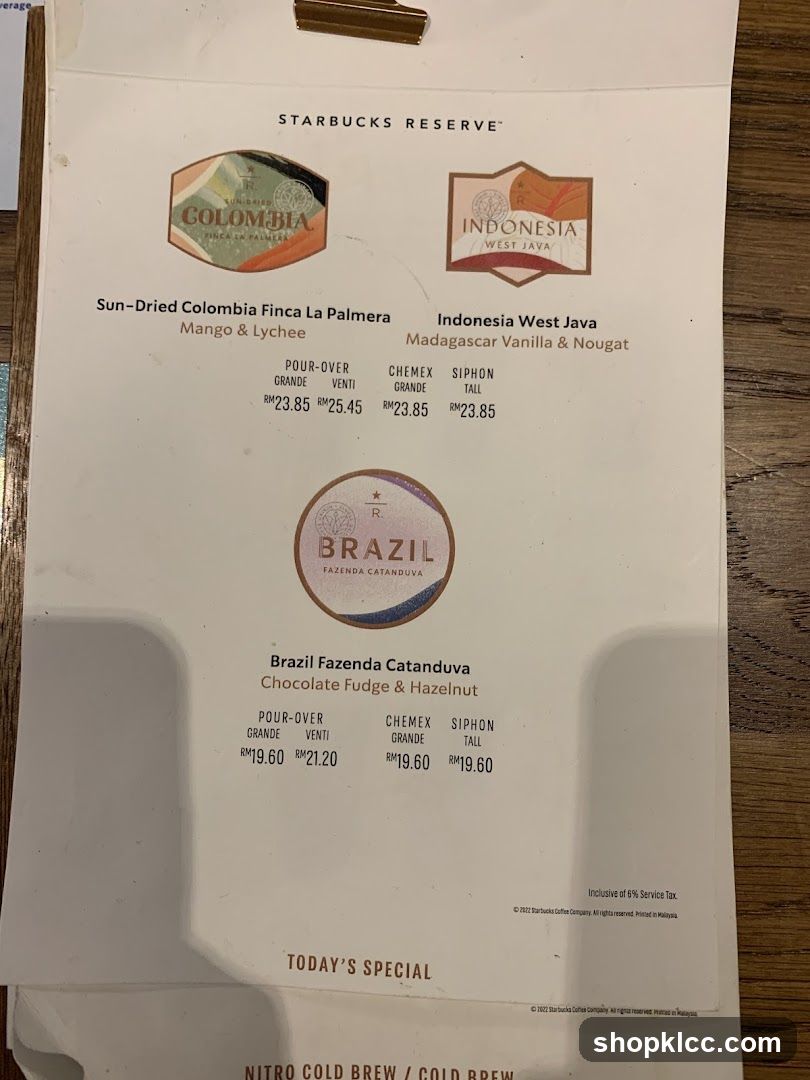STARBUCKS RESERVE