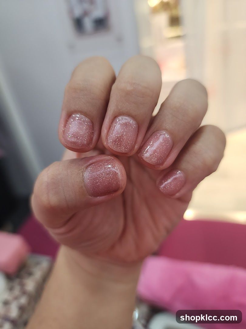 Sparkling Pink Nails