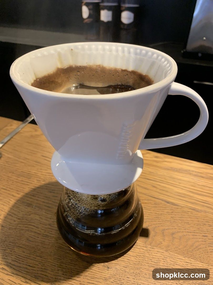Pour-over coffee brewing