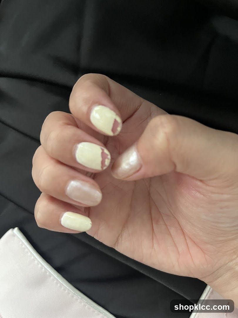 Nails with chipped polish