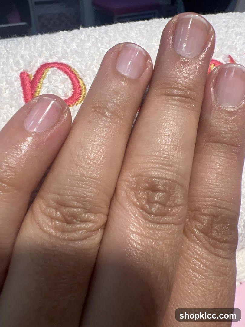 Close-up of manicured nails